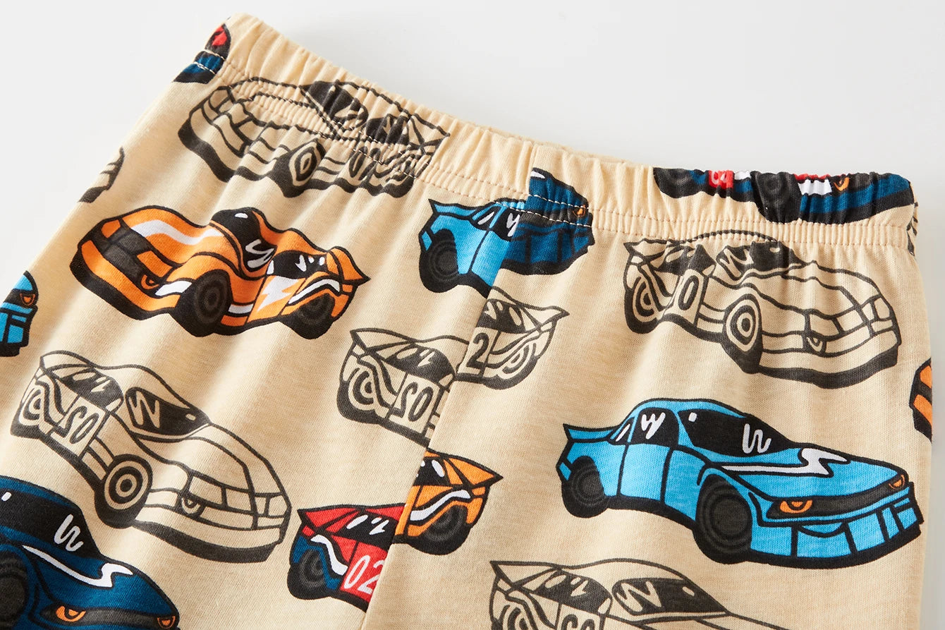 Kids 100% Cotton Car Print Pyjama Set | Soft Long Sleeve Sleepwear for Boys
