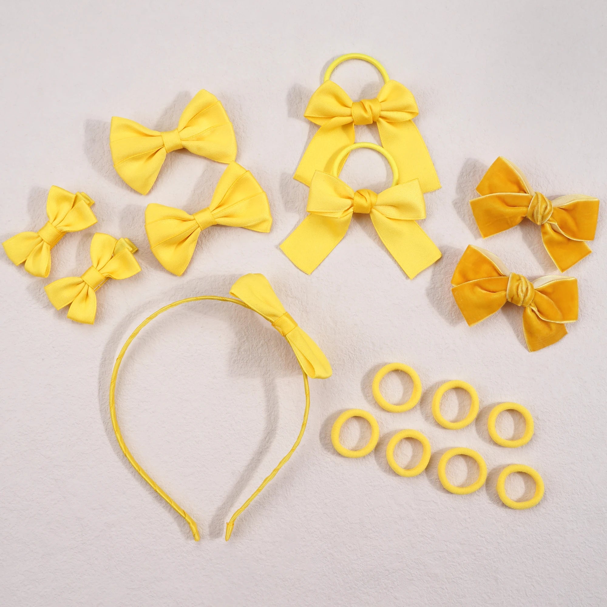 Girls' Hair Accessories Set – Bows, Clips & Ponytail Holders