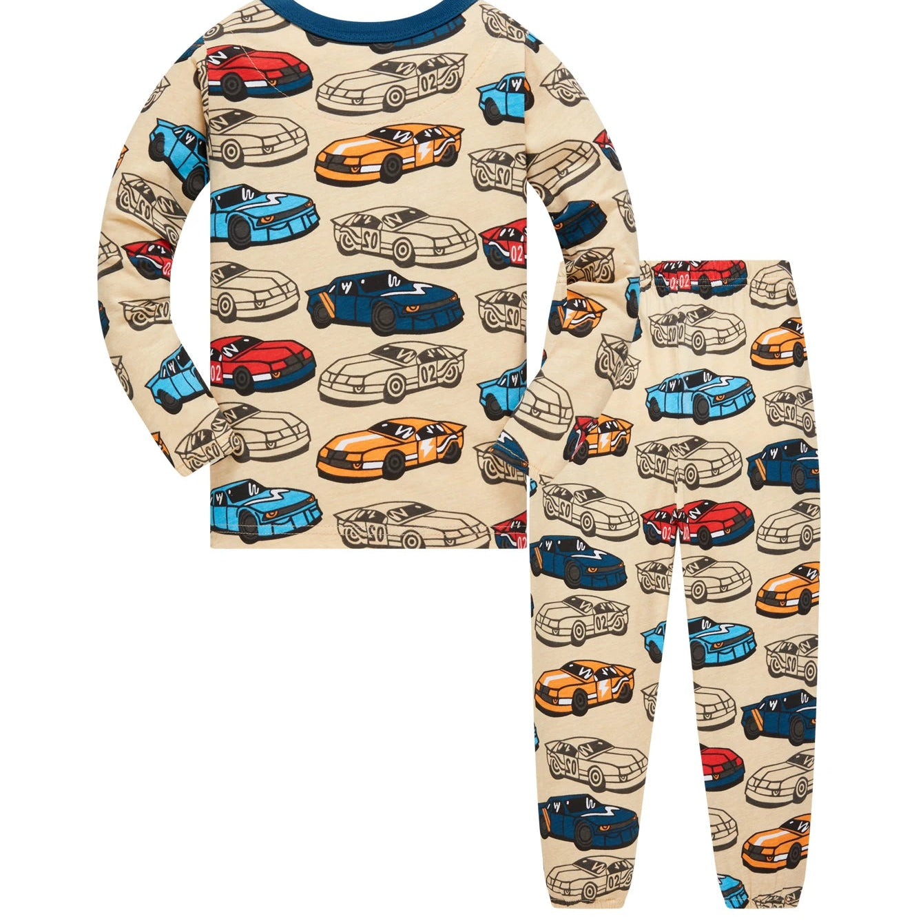 Kids 100% Cotton Car Print Pyjama Set | Soft Long Sleeve Sleepwear for Boys