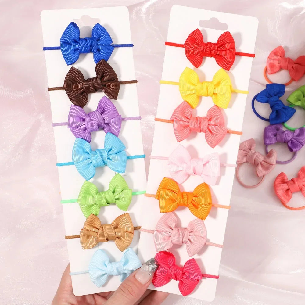 Girls' Colourful Bow Hair Ties – 10-Piece School Hair Set