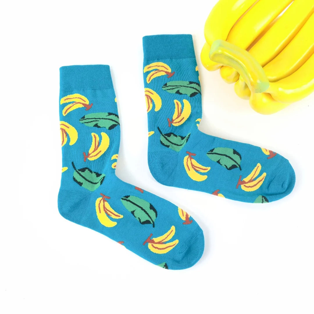 Banana Print Socks – Fun Unisex Crew Socks