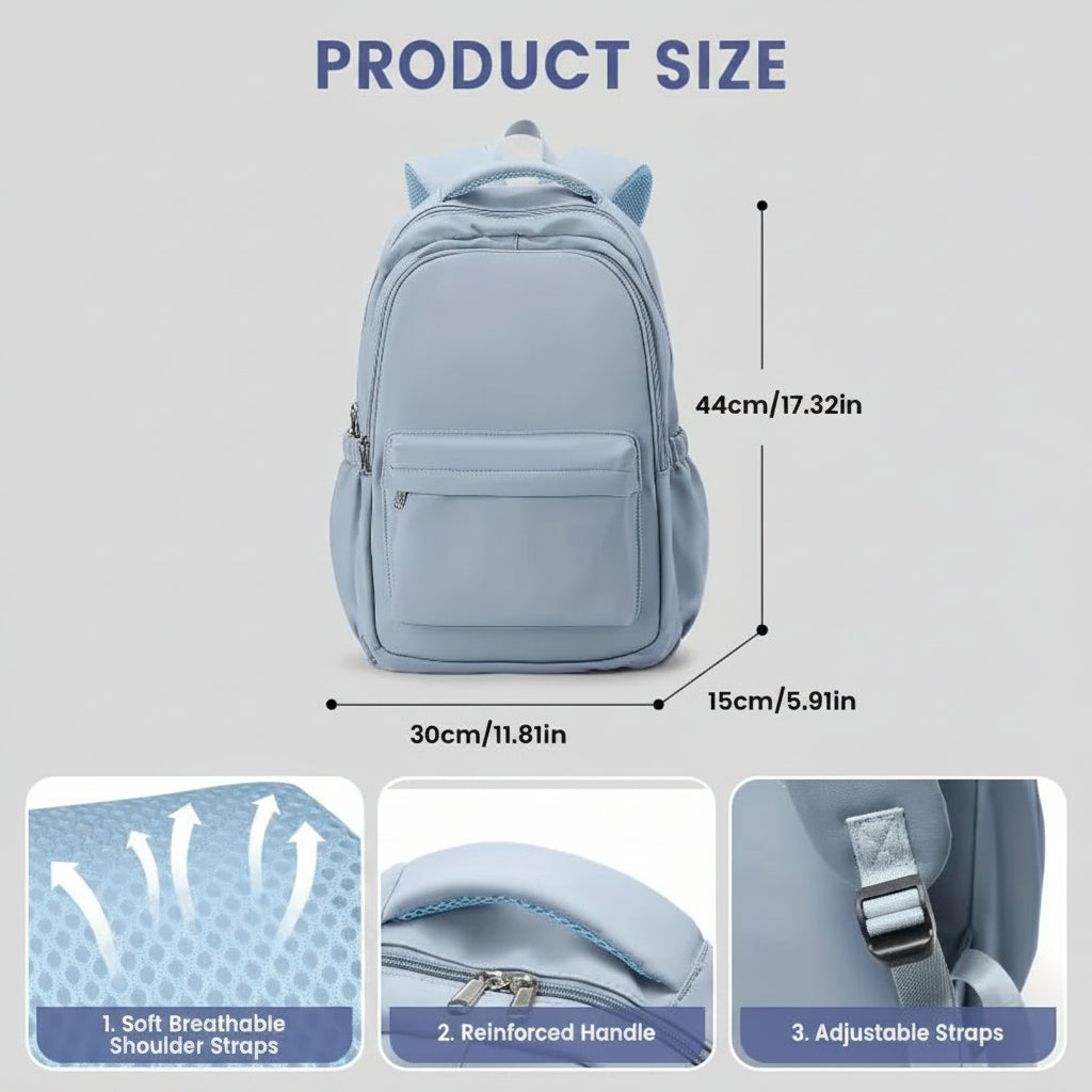 Waterproof Lightweight Backpack – Large Capacity School, College & Everyday Bag
