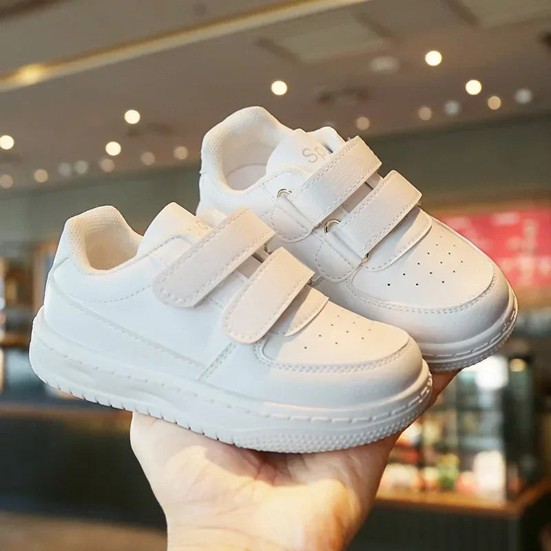 Kids White School Sneakers | Comfortable Everyday Shoes for Boys & Girls