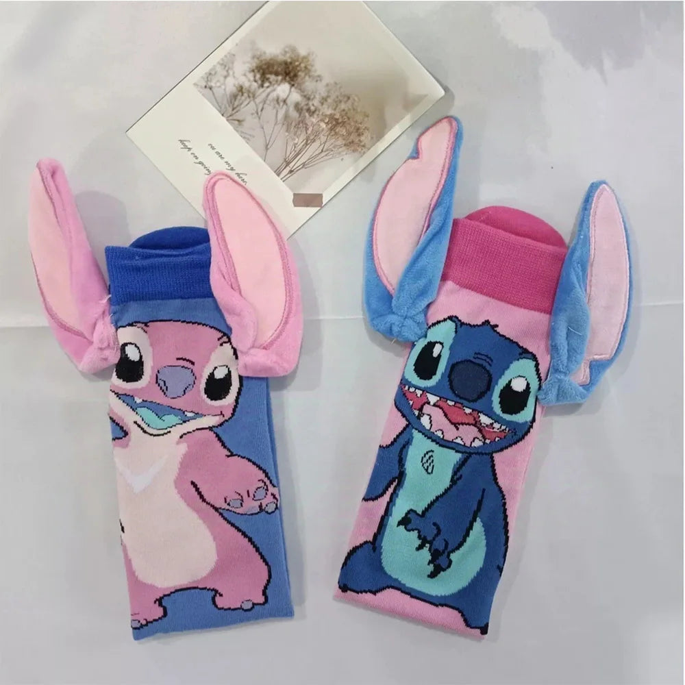 Blue Alien Cartoon Crew Socks – Fun Unisex Socks