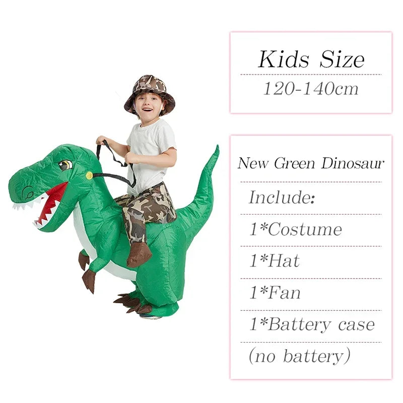 Kids & Adult Inflatable Riding T-Rex Costume