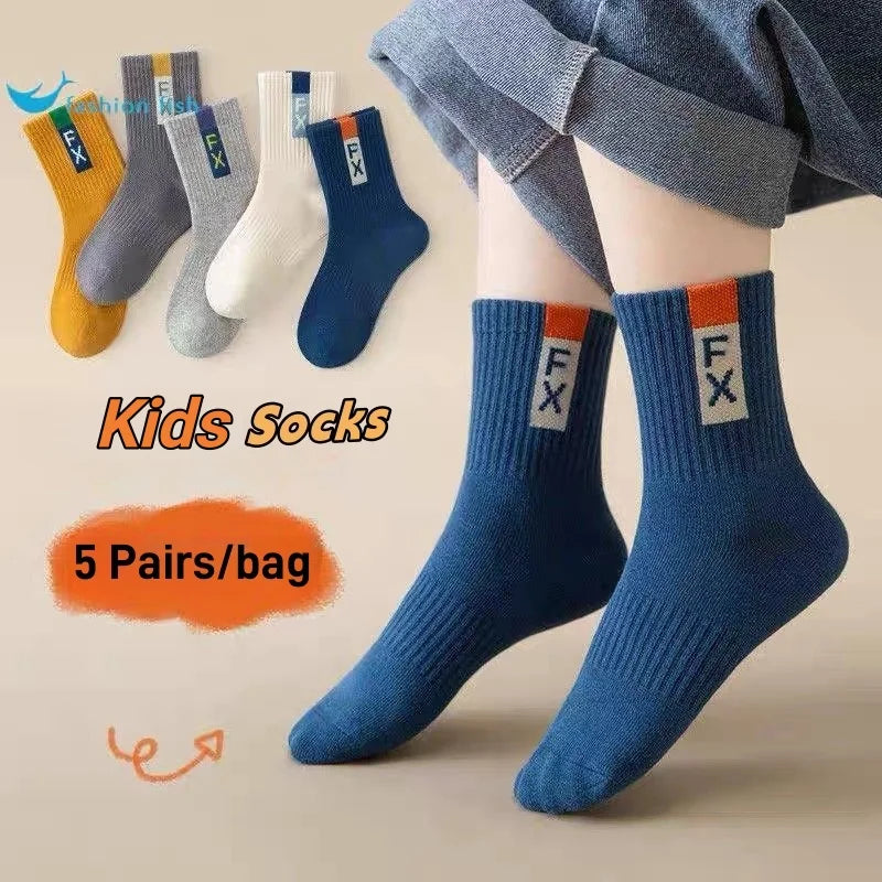 Kids Cartoon Cotton Socks – 5 Pack Everyday Socks