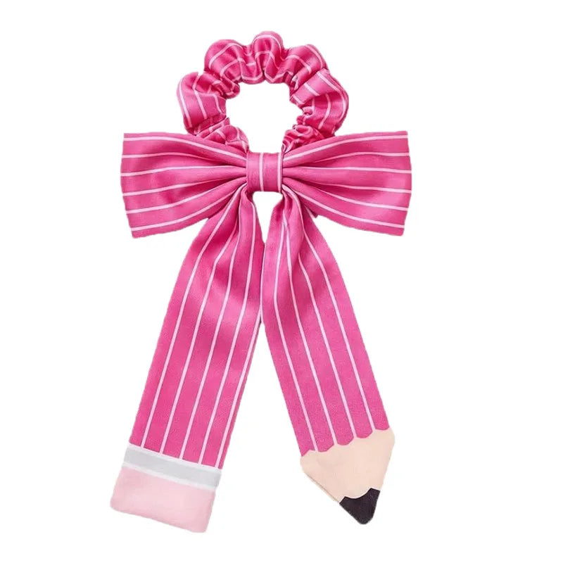 Pencil Bow Scrunchie – Back to School Hair Tie