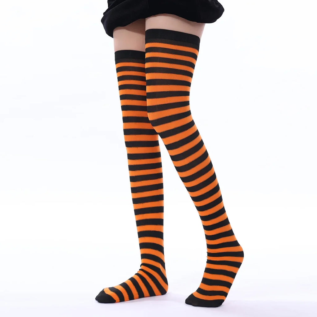 Christmas Stripe Over-the-Knee Socks – Festive Party Socks