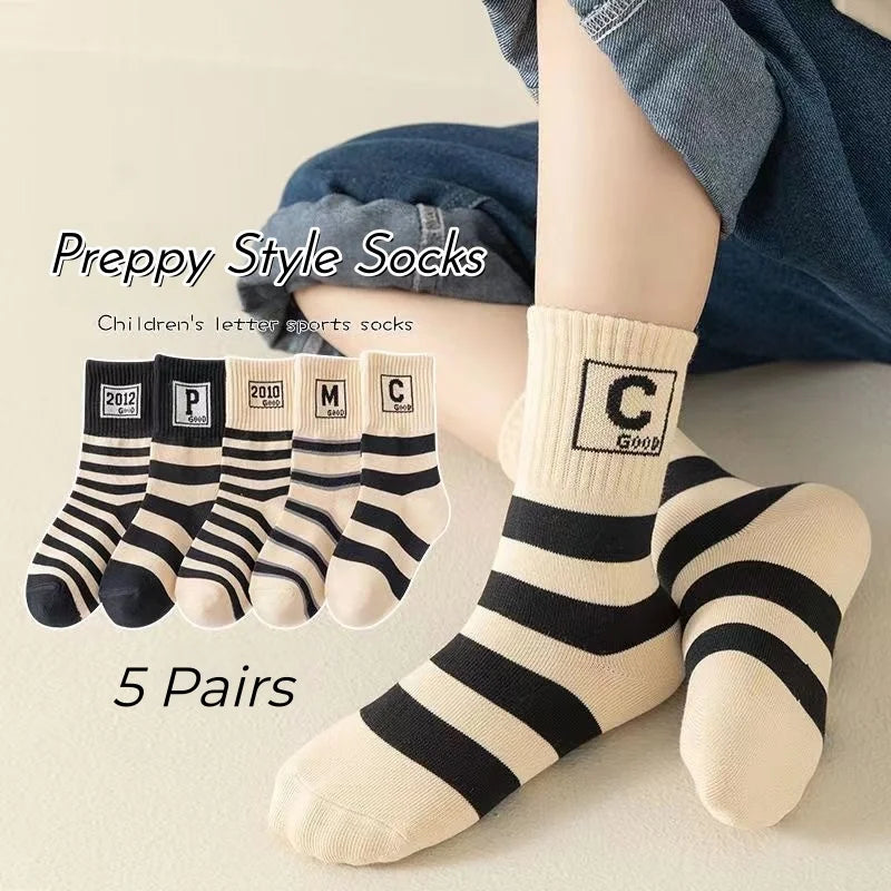 Kids Cartoon Cotton Socks – 5 Pack Everyday Socks