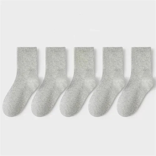 5 Pairs Kids Cotton Crew Socks