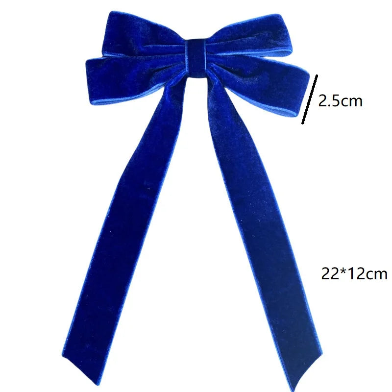 Girls' Velvet Double Bow Hair Clip – Christmas Hair Accessory