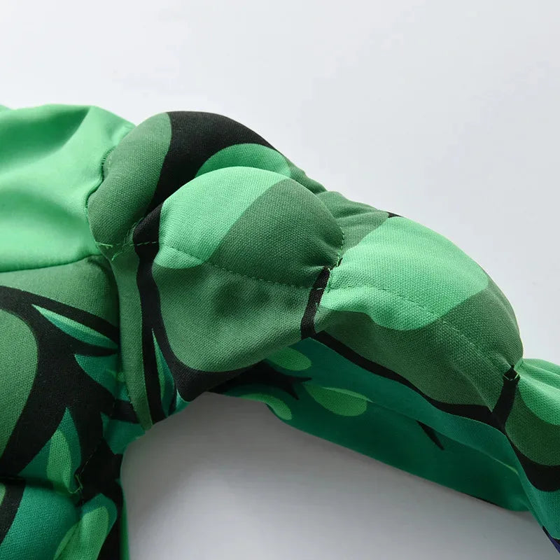 Kids Green Muscle Superhero Costume Set – Top, Pants & Mask