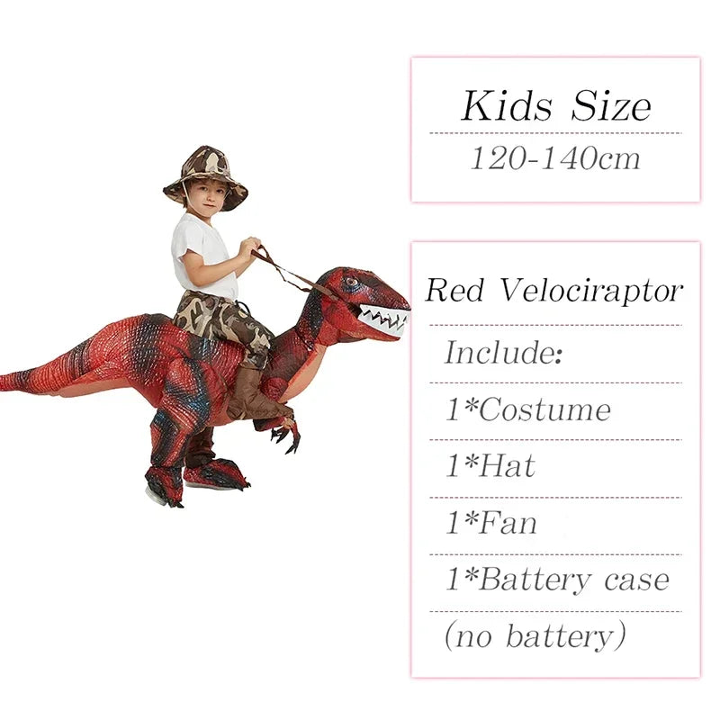 Kids & Adult Inflatable Riding T-Rex Costume