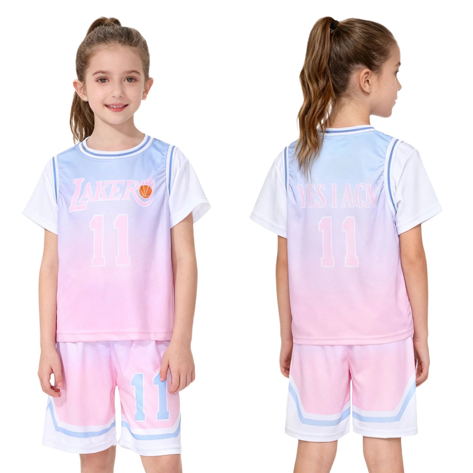Girls Basketball Set – Athletic T-Shirt & Shorts Outfit