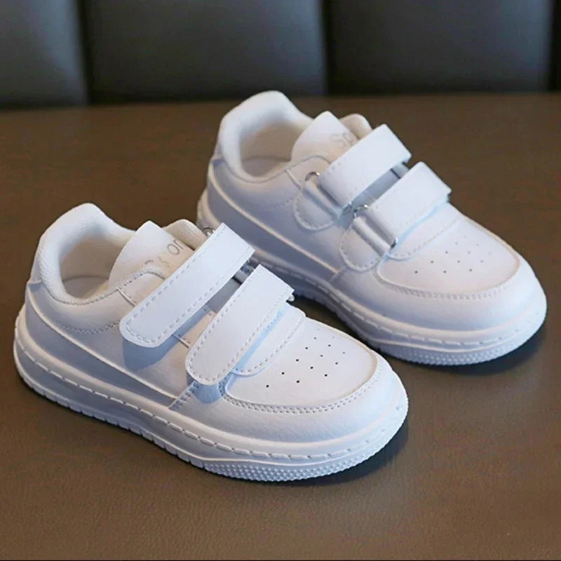Kids White School Sneakers | Comfortable Everyday Shoes for Boys & Girls