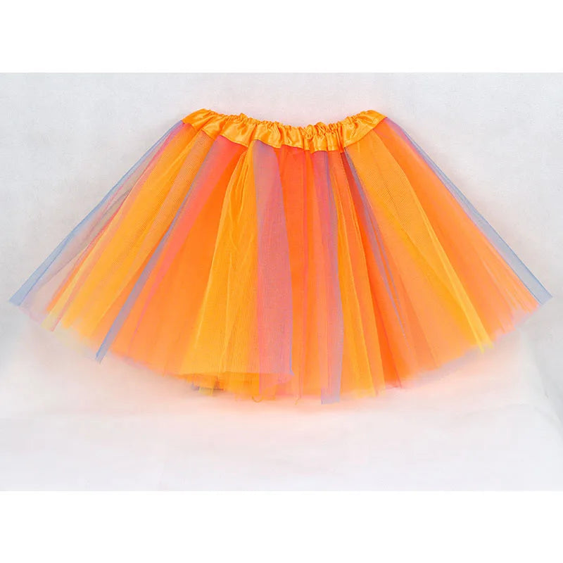 Girls Rainbow Tutu Skirt – 3-Layer Ballet & Dress-Up Skirt