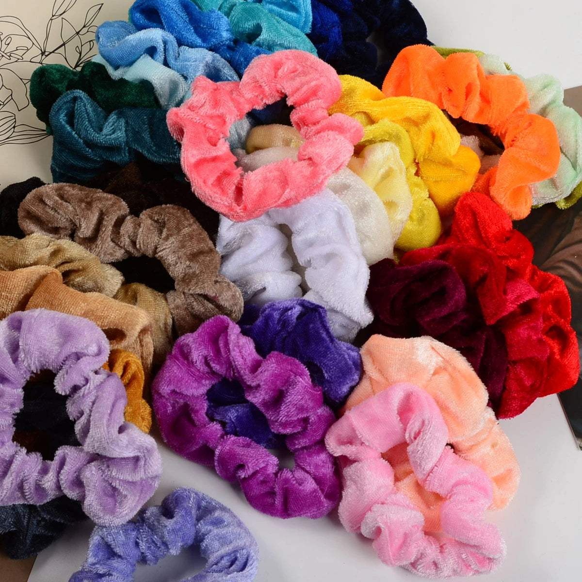 Candy Colour Velvet Hair Ties