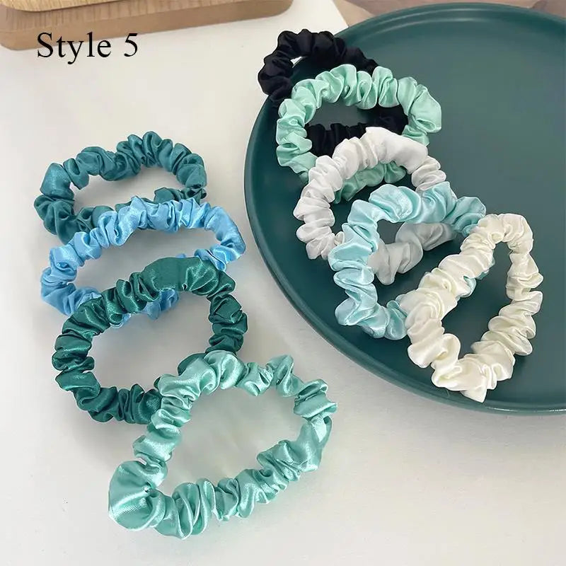Colorful Satin Scrunchies – 10 Piece Hair Tie Set