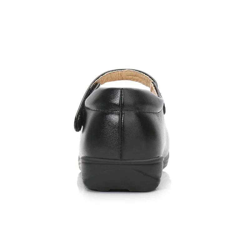 Kids' Black School Shoes – Classic Formal Girl Shoes with Hook & Loop