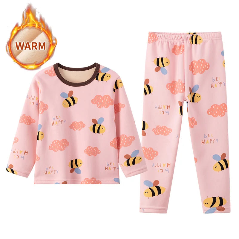 Kids Winter Fleece Pyjama Set | Warm Long Sleeve Sleepwear for Boys & Girls