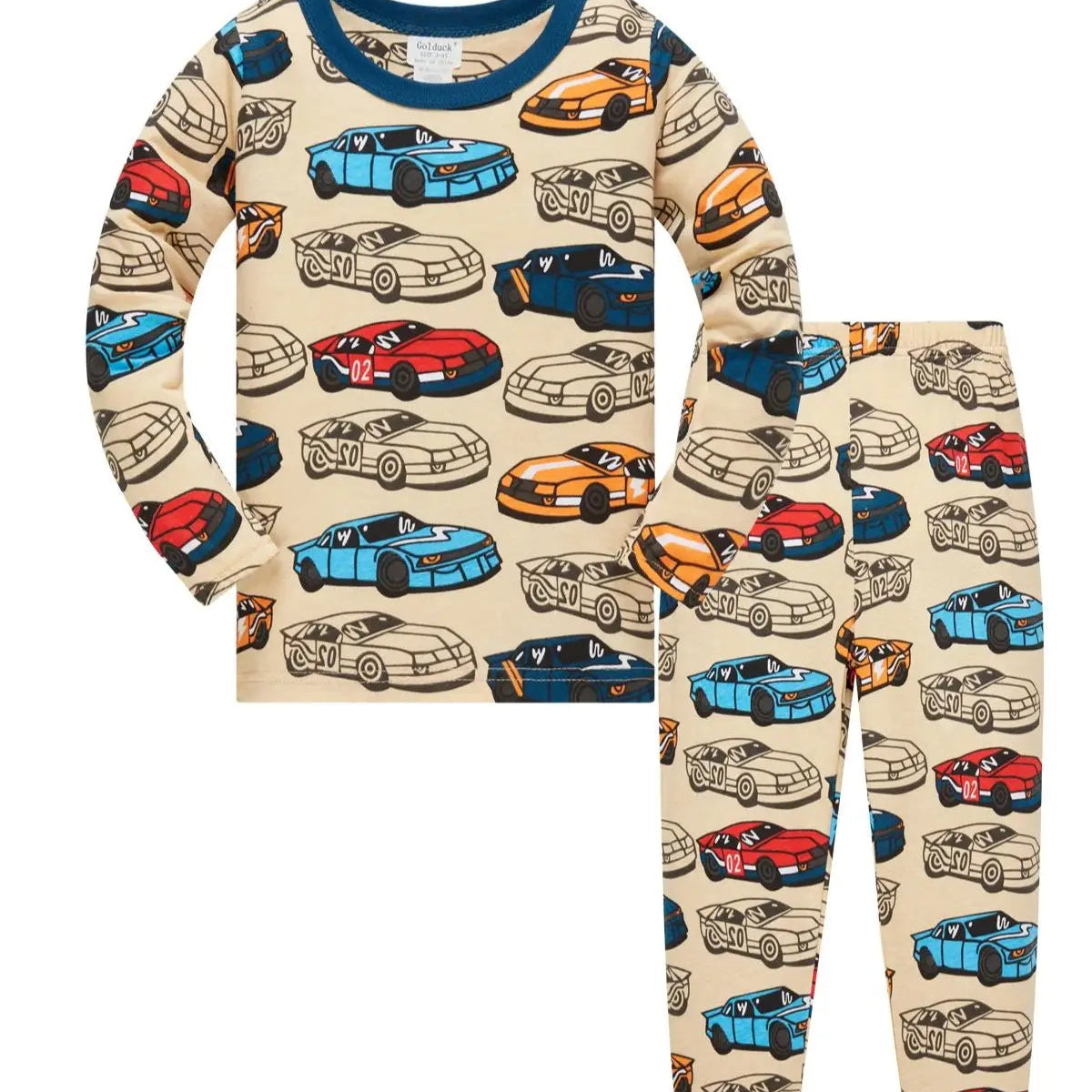 Kids 100% Cotton Car Print Pyjama Set | Soft Long Sleeve Sleepwear for Boys