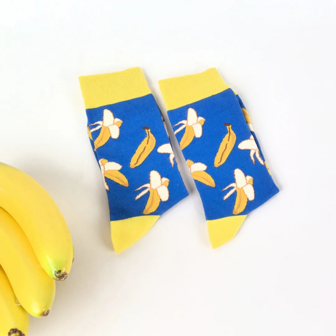 Banana Print Socks – Fun Unisex Crew Socks