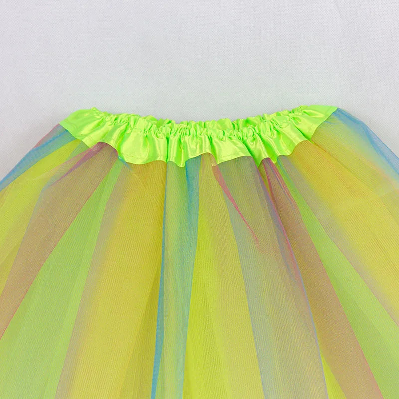 Girls Rainbow Tutu Skirt – 3-Layer Ballet & Dress-Up Skirt