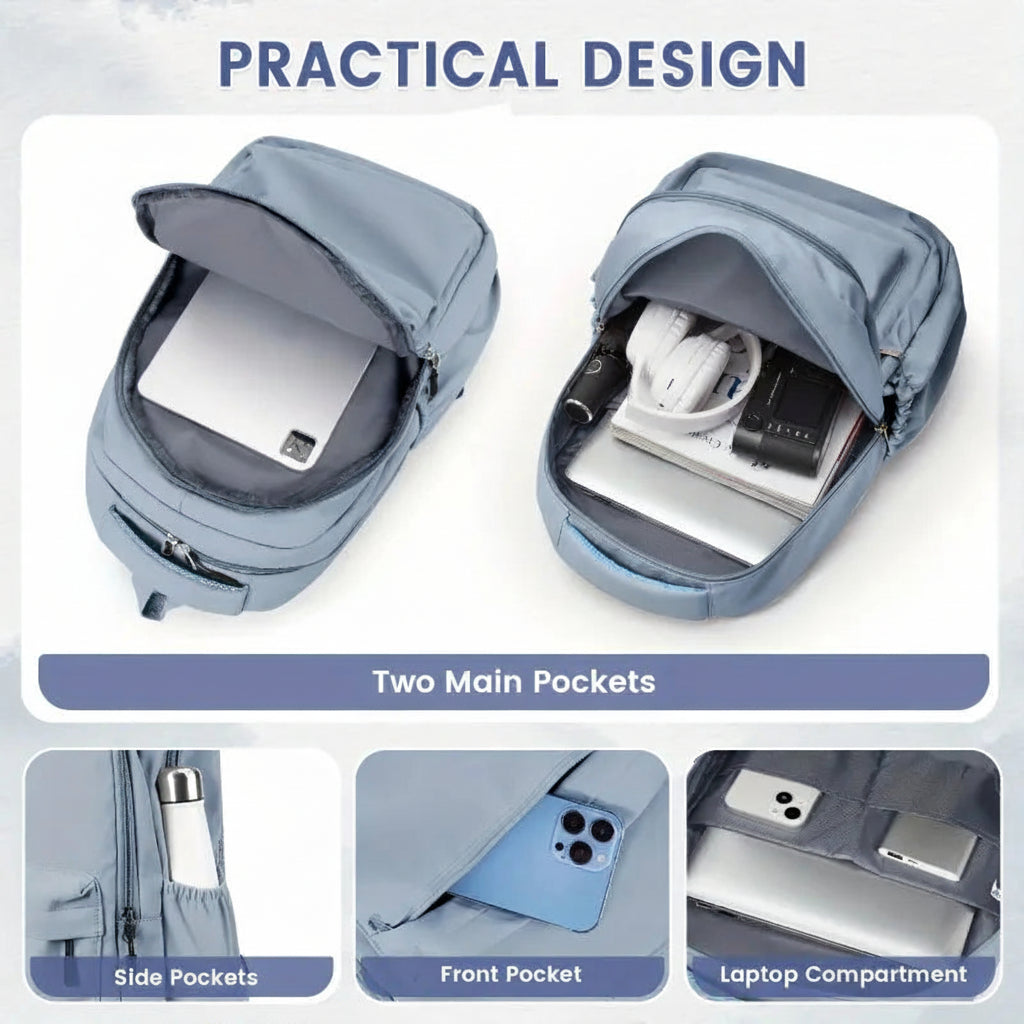 Waterproof Lightweight Backpack – Large Capacity School, College & Everyday Bag