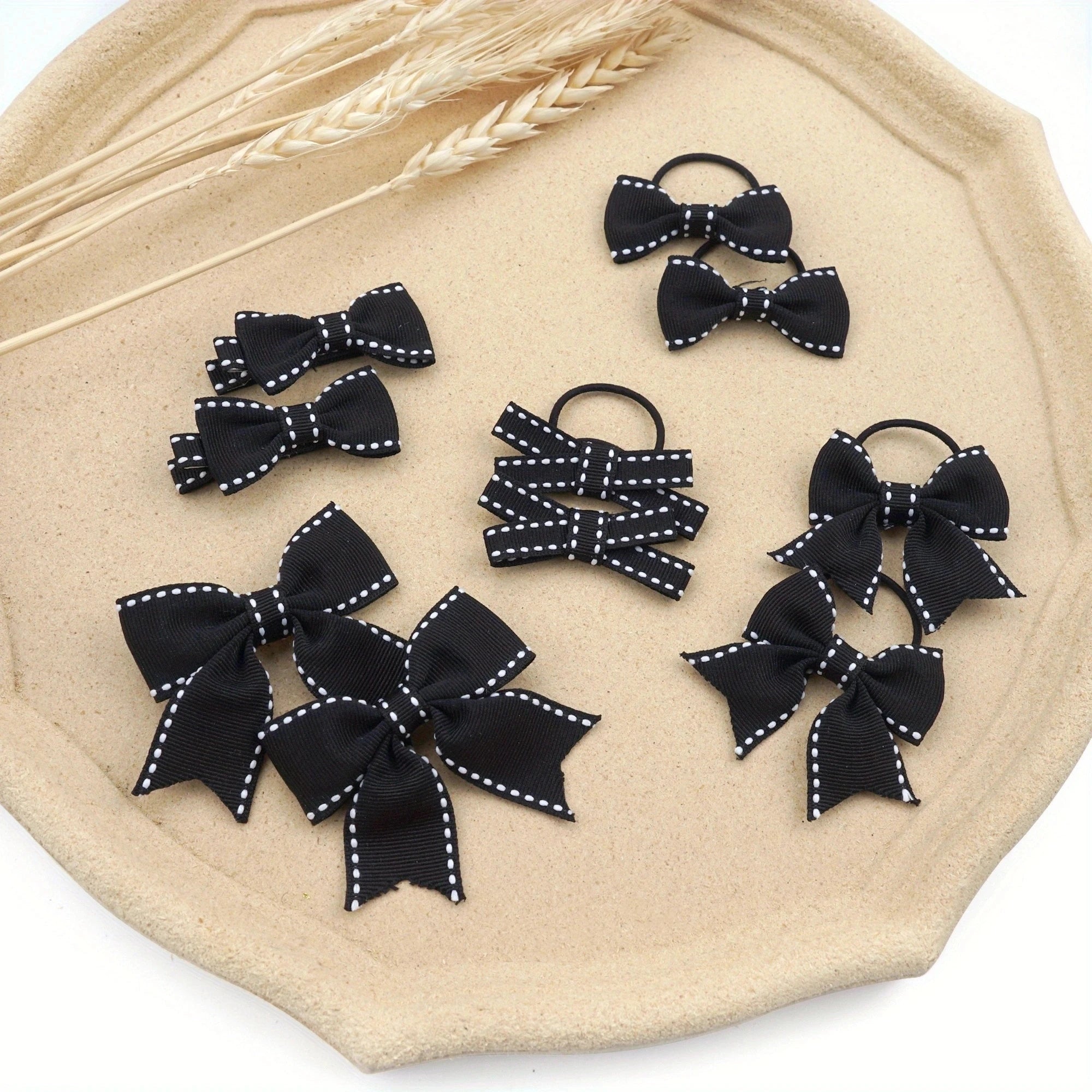 Girls' Hair Accessories Set – 10-Piece Bows, Clips & Hair Ties