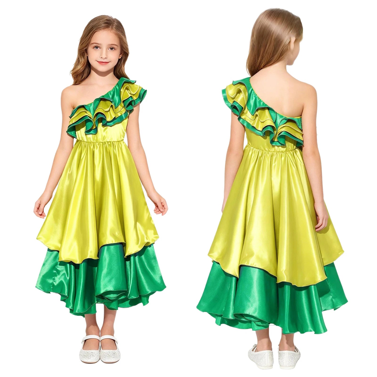 Girls Flamenco Dance Dress – Spanish Ruffle Costume