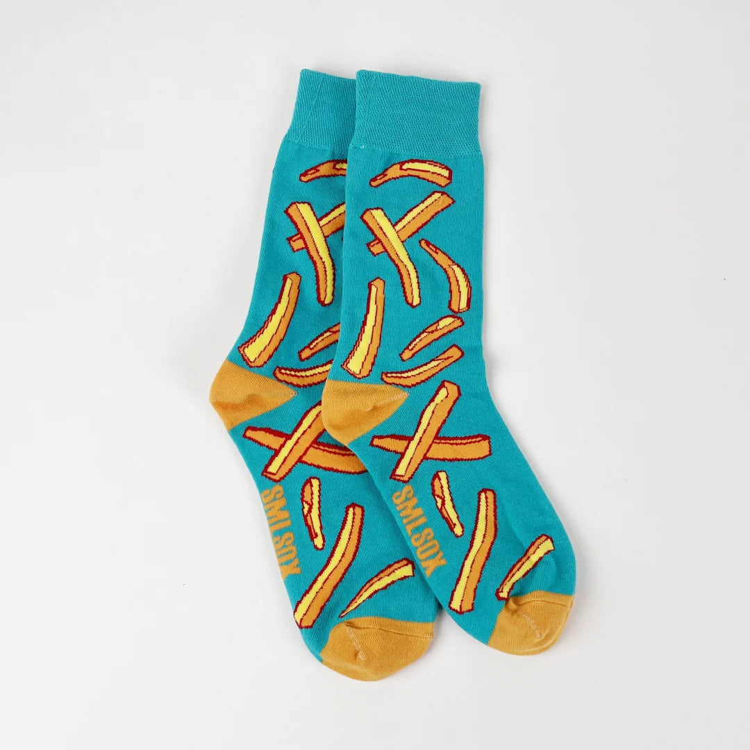 1 Pair Unisex Funny  Style Tomato Ketchup French Fry Printed