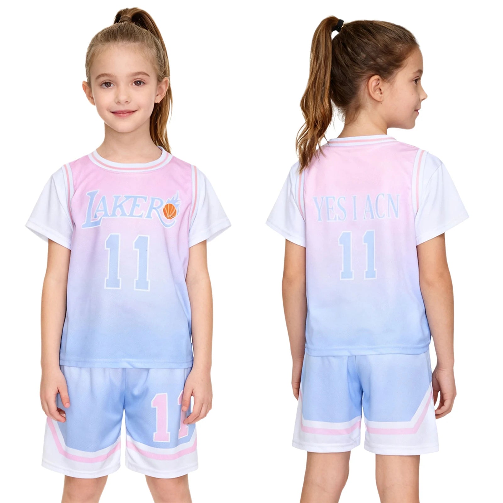 Girls Basketball Set – Athletic T-Shirt & Shorts Outfit