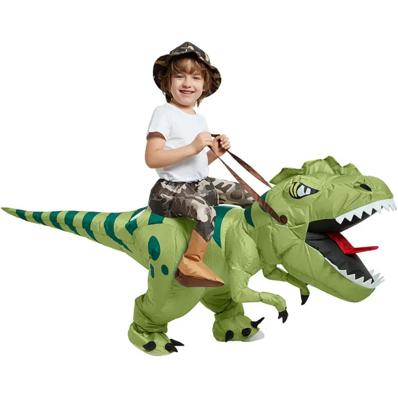 Kids & Adult Inflatable Riding T-Rex Costume