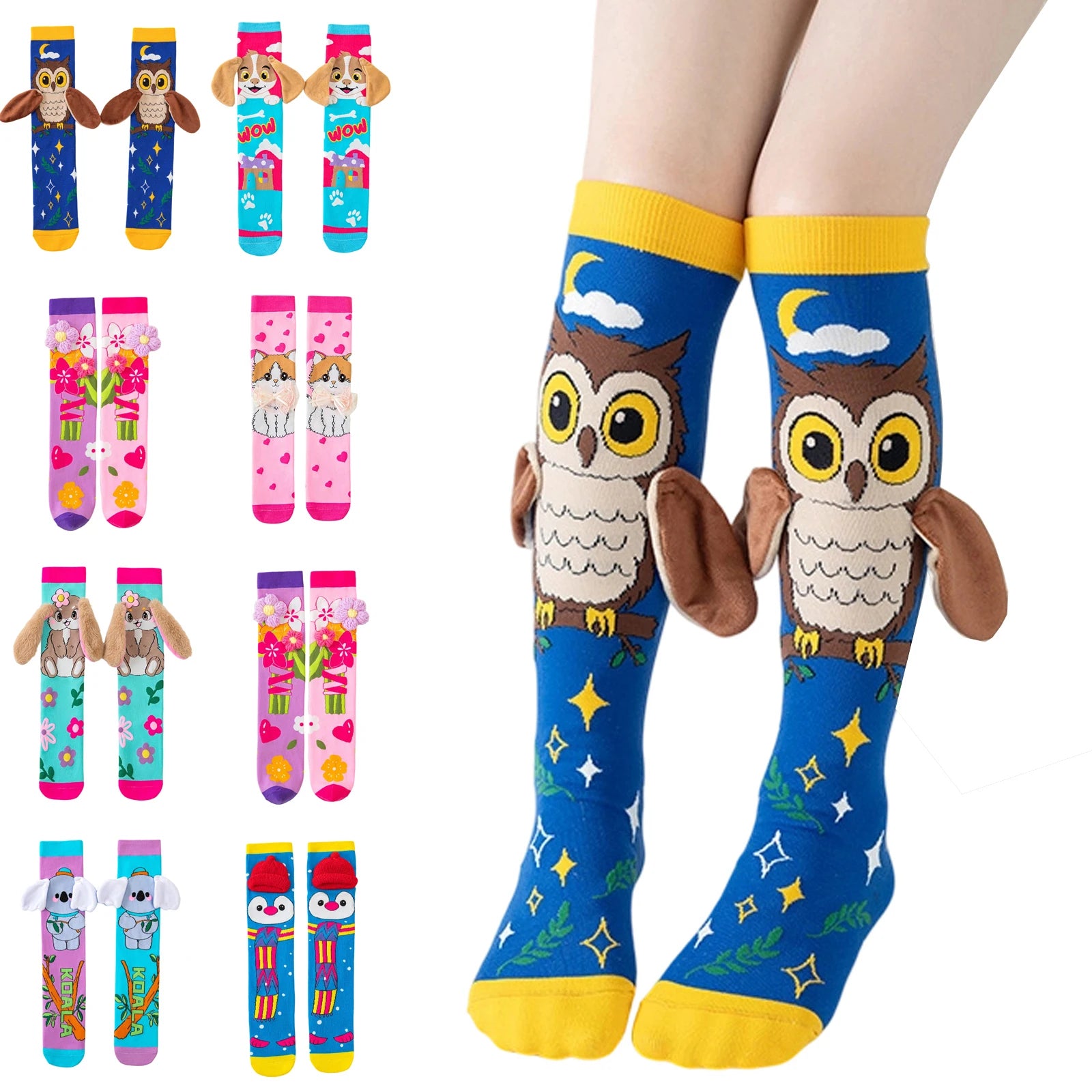 Kids Cartoon Knee-High Socks