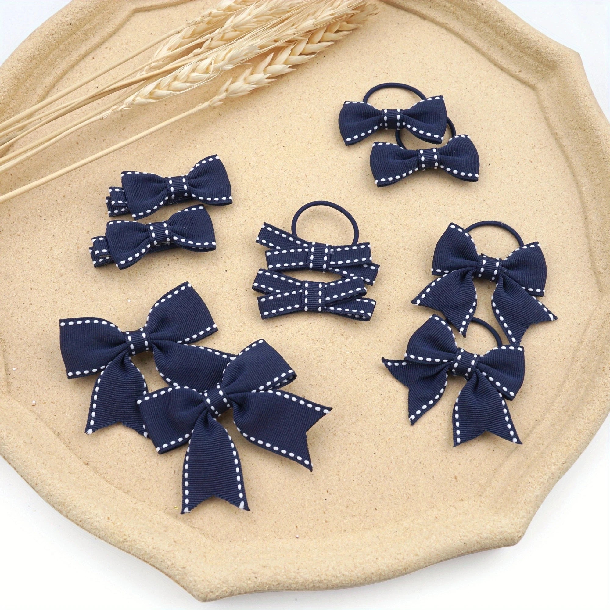 Girls' Hair Accessories Set – 10-Piece Bows, Clips & Hair Ties