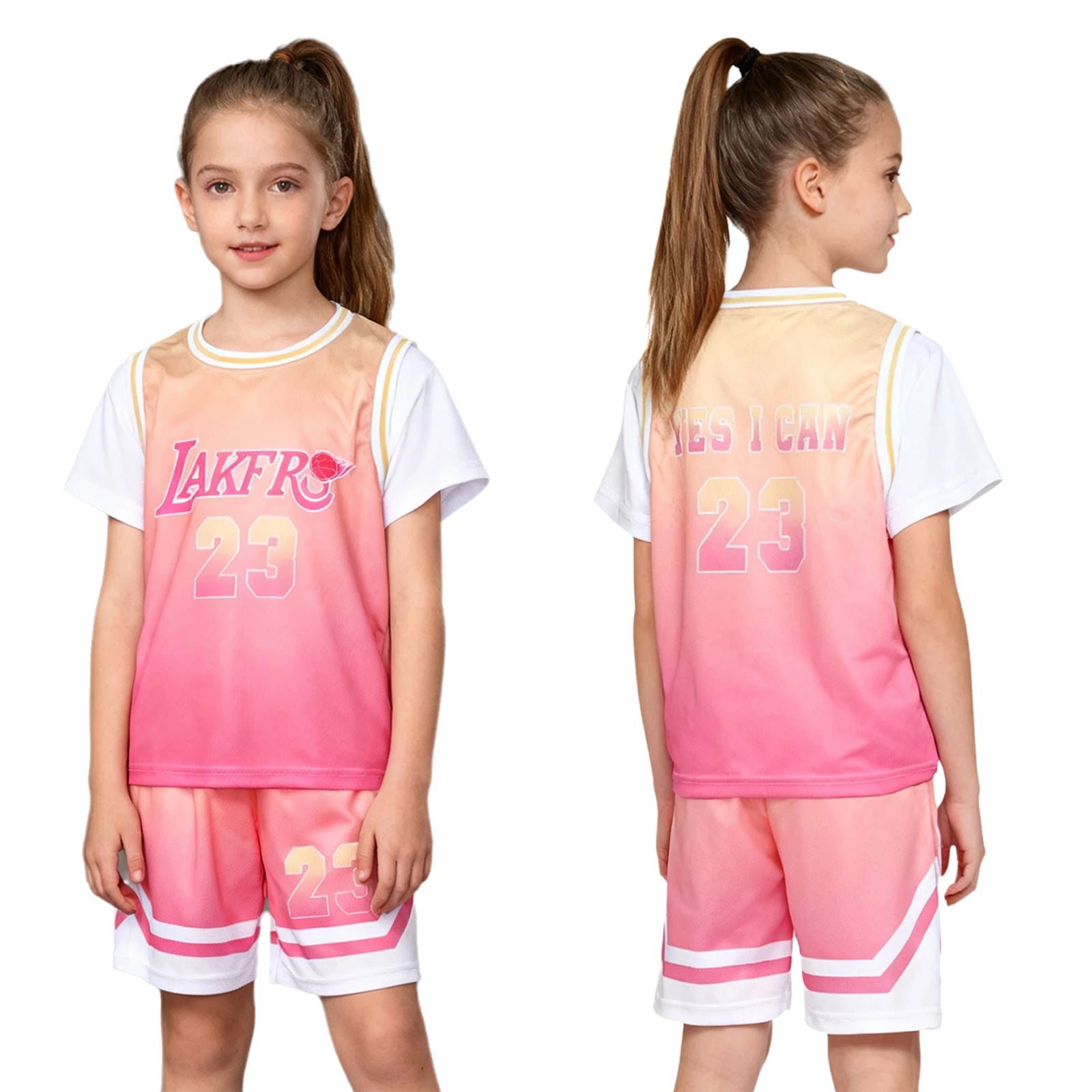 Girls Basketball Set – Athletic T-Shirt & Shorts Outfit