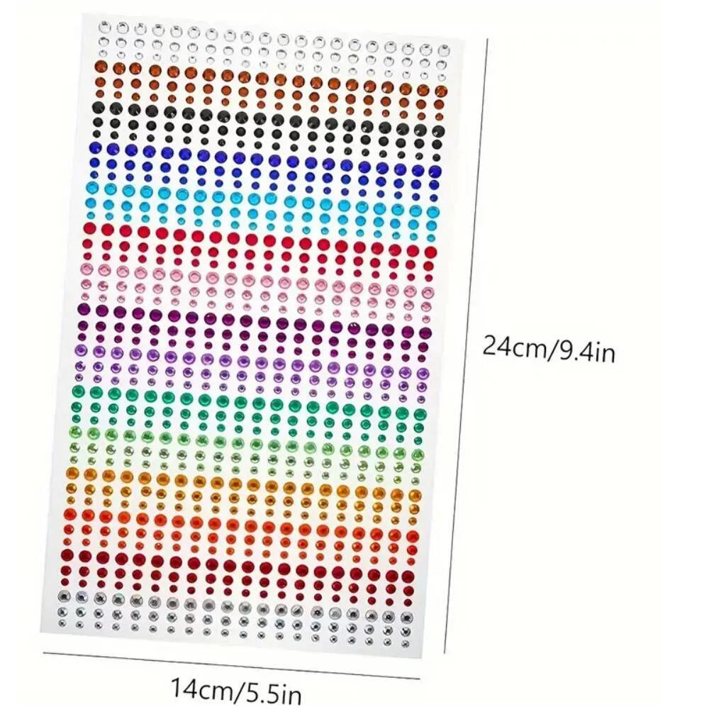 Rainbow Face Gem Stickers | Self-Adhesive Rhinestones for Festival, Party & Makeup