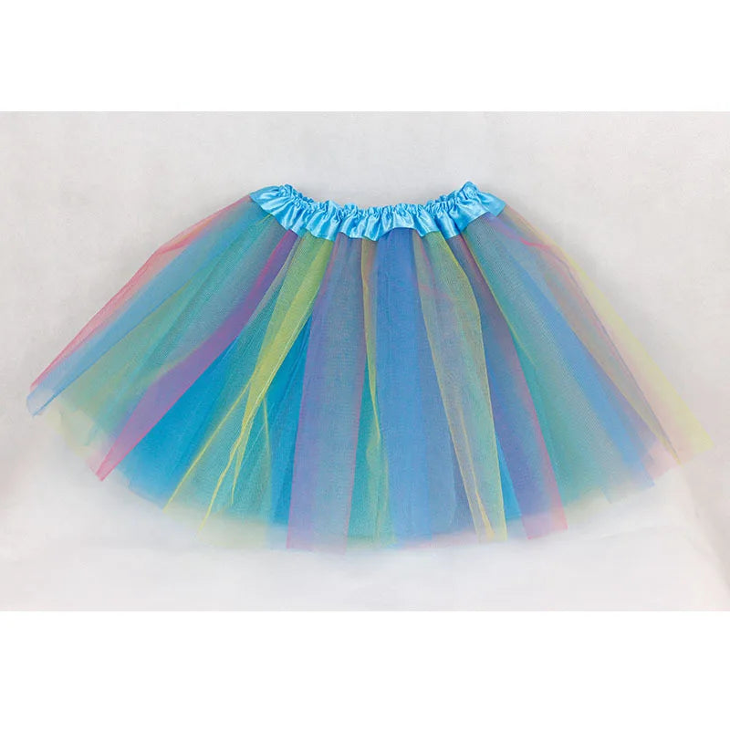 Girls Rainbow Tutu Skirt – 3-Layer Ballet & Dress-Up Skirt