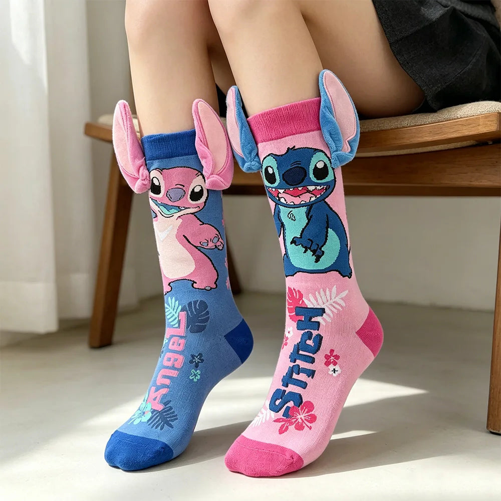 Blue Alien Cartoon Crew Socks – Fun Unisex Socks