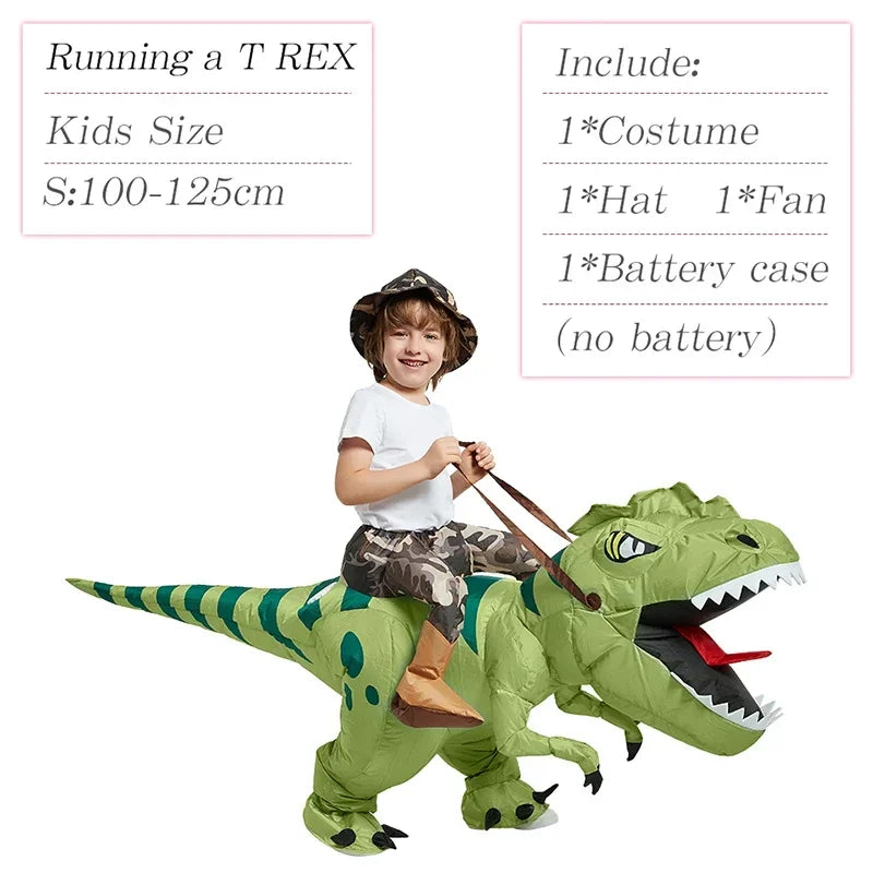 Kids & Adult Inflatable Riding T-Rex Costume