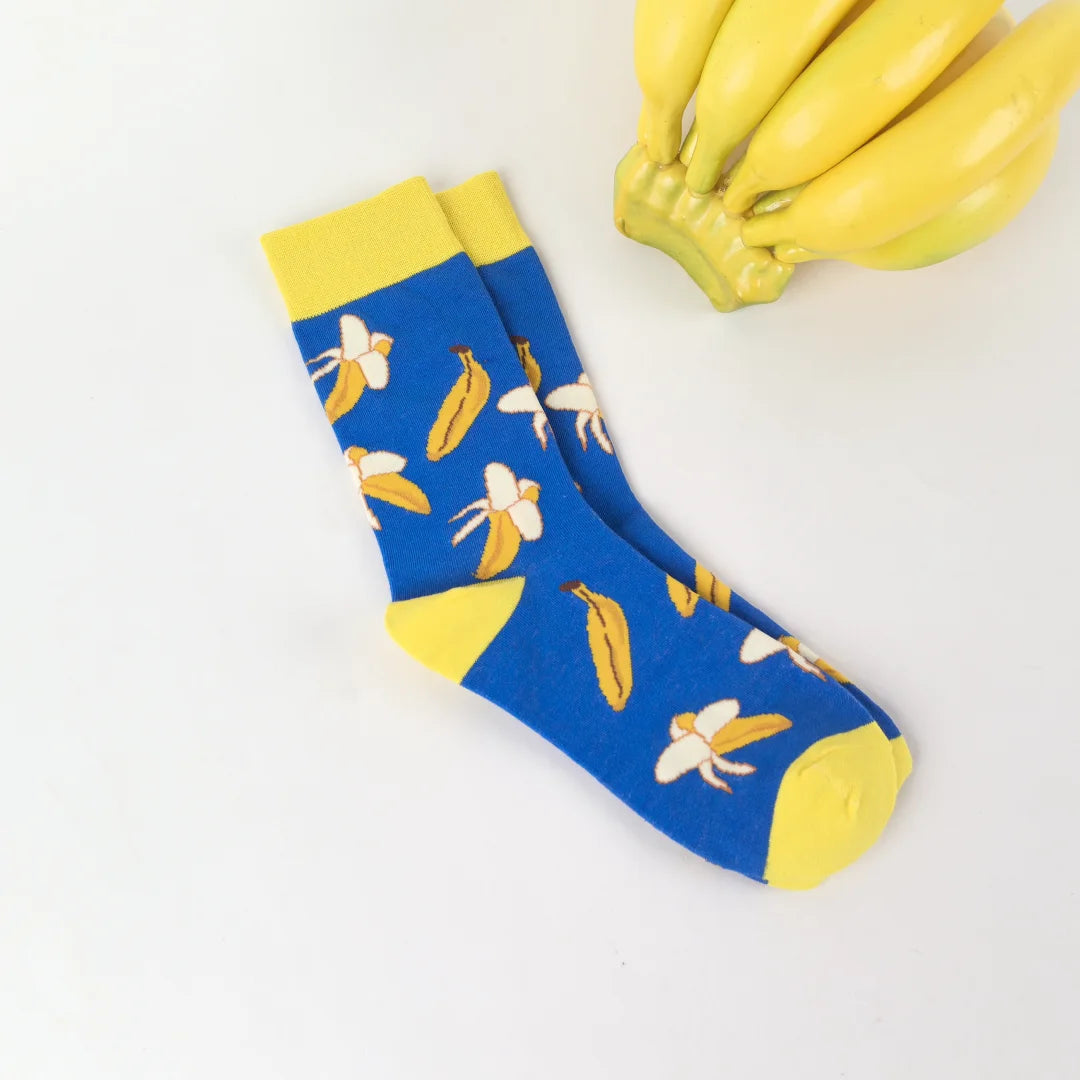Banana Print Socks – Fun Unisex Crew Socks