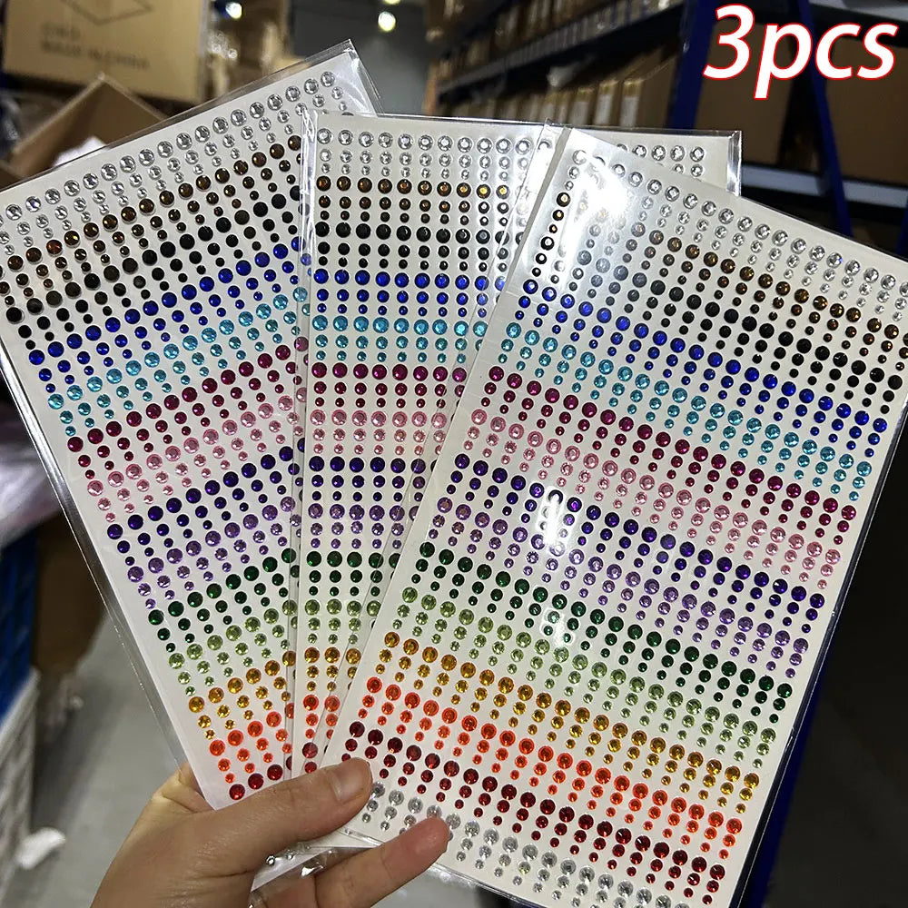 Rainbow Face Gem Stickers | Self-Adhesive Rhinestones for Festival, Party & Makeup